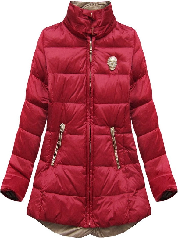 KURTKA Z PUCHEM NATURALNYM BORDOWA (1416)