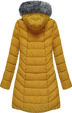 PIKOWANA KURTKA Z KAPTUREM ŻÓŁTA (B2645)