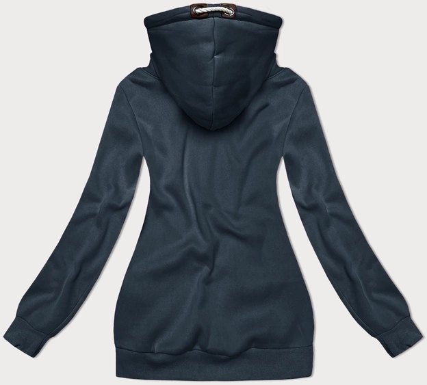 Gruba damska bluza w pasy szaroniebieski-brzoskwinia (2302)