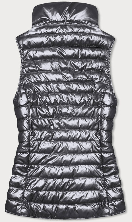 Metaliczna kamizelka damska szara (m20-6806-61)