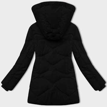 Zimowa kurtka damska z odpinanym kapturem  LHD czarna (LHD-24577)