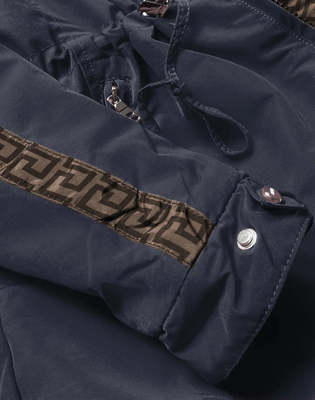 Dwustronna kurtka damska granatowo-brązowa (w555)