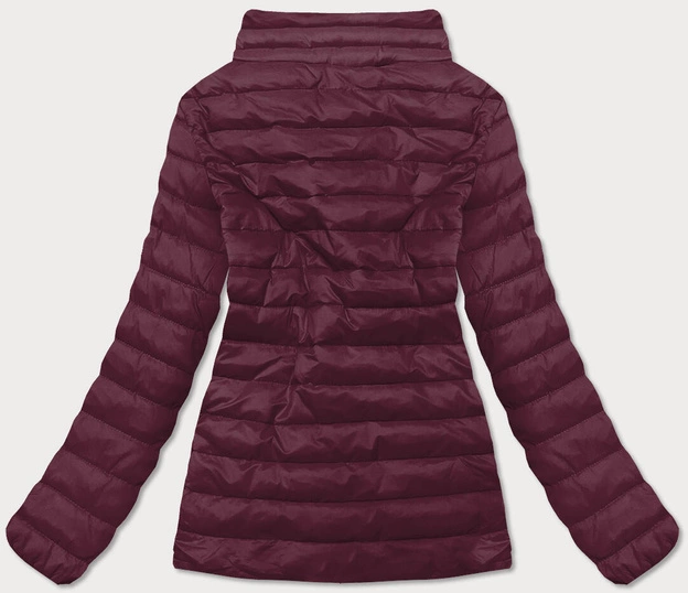 Lekka pikowana kurtka damska bordowa ciemna (20311-1)