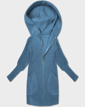 Narzutka kurtka alpaka z kapturem szaroniebieska (19905.1)