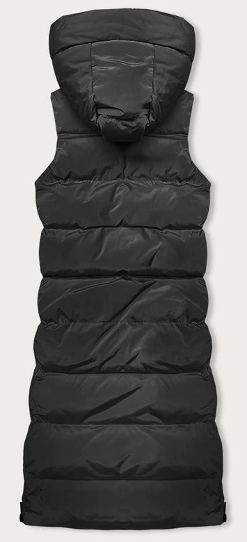 Gruba kamizelka damska czarna (23-008)