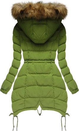 PIKOWANA KURTKA Z KAPTUREM ZIELONA (3506W)