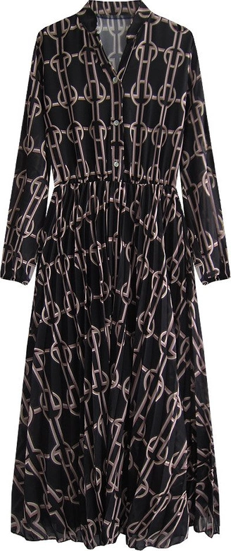 SZYFONOWA SUKIENKA MIDI CZARNA (462/2ART)