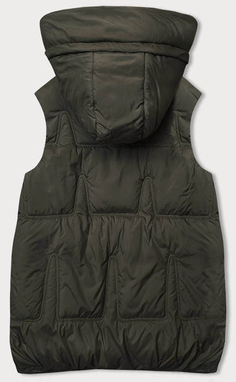 Puchowa kamizelka damska khaki (B8153-11)