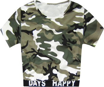 BAWEŁNIANY KRÓTKI TOP W MORO ZIELONY (ART5/1)