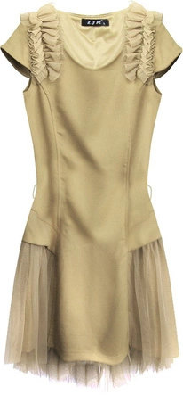 SUKIENKA Z TIULOWYMI WSTAWKAMI BEŻOWA (3688/3)