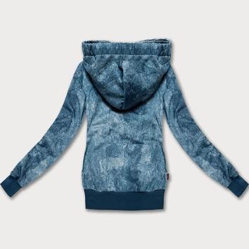 Dopasowana bluza damska z asymetrycznym zamkiem LHD jasny niebieski (AMG-61)