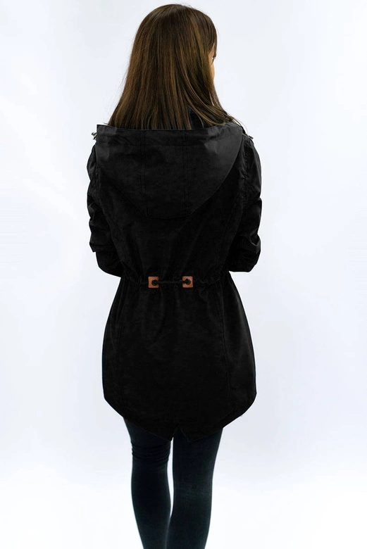 KURTKA TYPU PARKA CZARNA (2028-1)