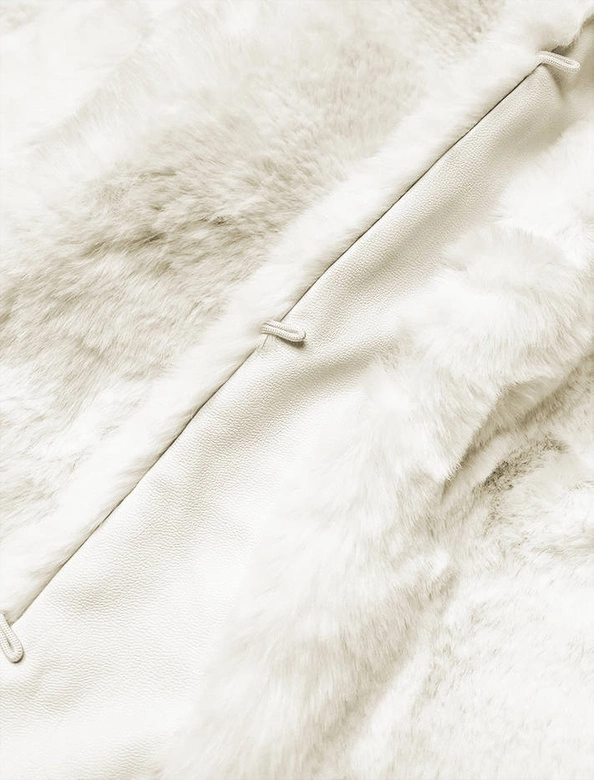 KRÓTKA KURTKA DAMSKA FUTRO BIAŁA (31148)
