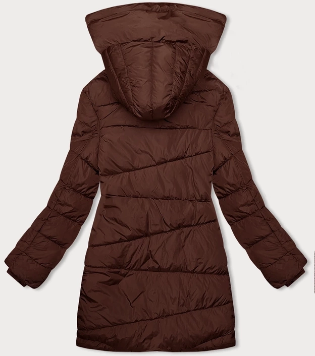 Asymetryczna kurtka damska cegła (2M-21113)