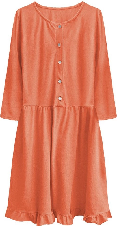 BAWEŁNIANA SUKIENKA OVERSIZE POMARAŃCZOWA (305ART)