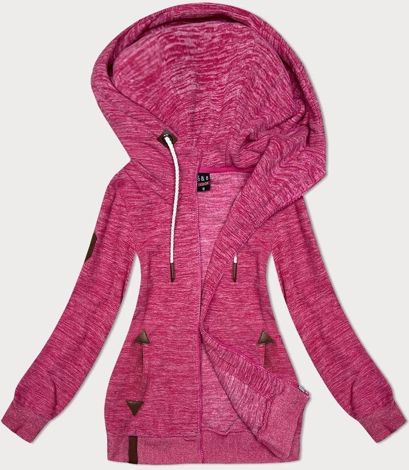 Rozpinana bluza polarowa różowy melanż (2310)