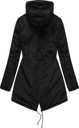 ZIMOWA KURTKA DAMSKA TYPU PARKA CZARNA (B2628)