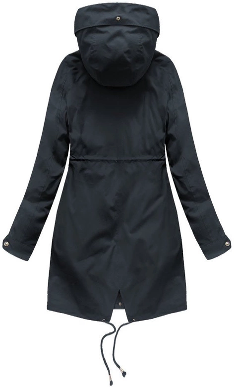 ZIMOWA PARKA DAMSKA Z PODPINKĄ I KAPTUREM GRANATOWA (X7600BIGX)