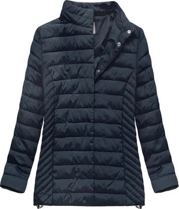 PIKOWANA KURTKA Z KAPTUREM GRANATOWA (W260BIG)