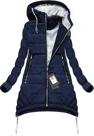 PIKOWANA KURTKA Z KAPTUREM GRANATOWA (1710BIG)