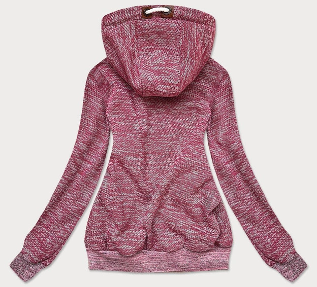 BLUZA DRESOWA DAMSKA MELANŻ BORDO (58331)