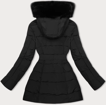 Zimowa kurtka damska z futrem J Style czarna (11Z8096)