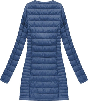 DŁUGA PIKOWANA KURTKA NIEBIESKA (21810)