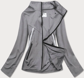 Damska rozpinana bluza ze stójką szara (20320)