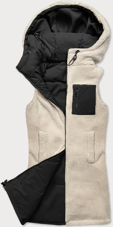 Dwustronna kamizelka damska baranek J Style czarna (16M9166-392)