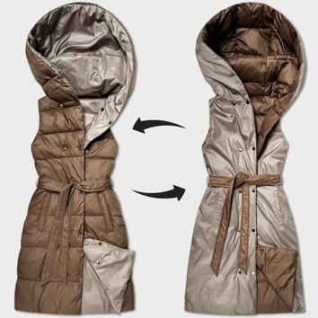 Dwustronna kamizelka puchowa Minority brąz-beż (P3-6016-305+62)