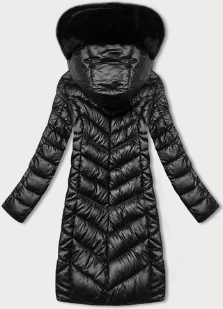 Pikowana kurtka zimowa damska S'west czarna (B8268-1)