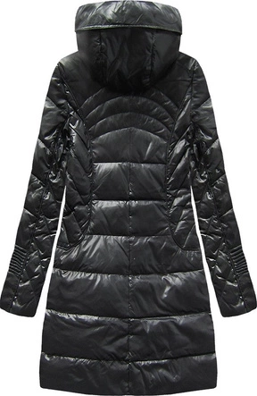 PIKOWANA KURTKA Z KAPTUREM CZARNA (1142)