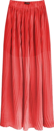 PLISOWANA SPÓDNICA MAXI KORALOWA (9237)