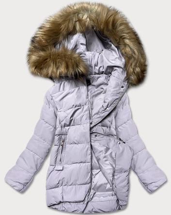 KURTKA DAMSKA ZIMOWA Z PUCHEM NATURALNYM WRZOSOWA (8071)