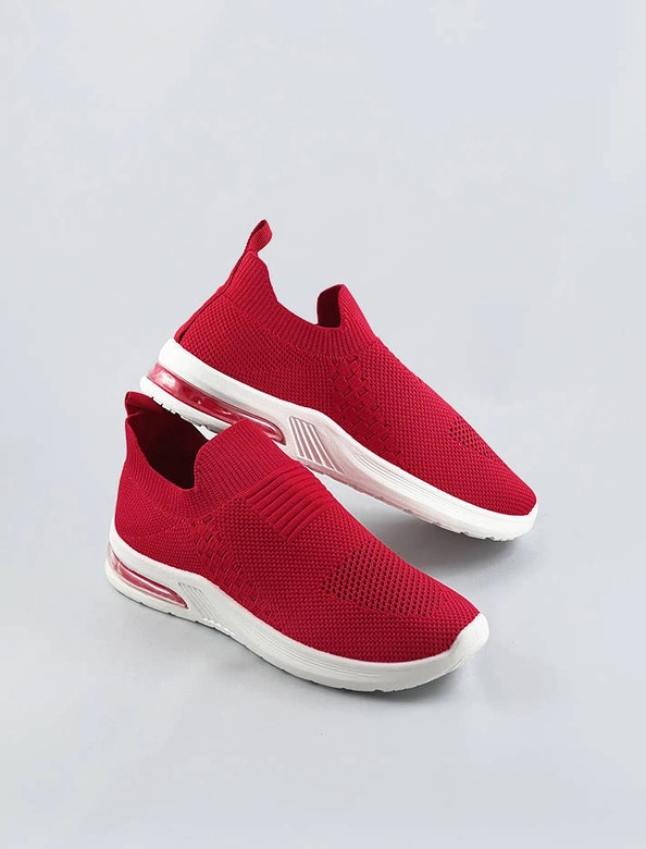 Wsuwane sportowe buty damskie czerwone (ldh886)