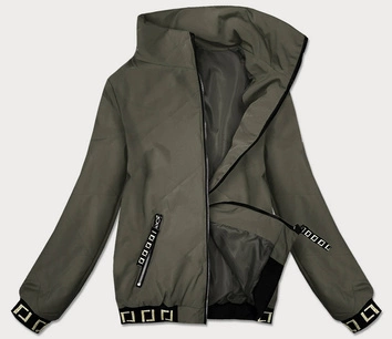KRÓTKA KURTKA DAMSKA ZE STÓJKĄ KHAKI (B8016-11)