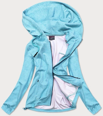 CIENKA BLUZA DAMSKA BAWEŁNIANA TURKUSOWA (57774)
