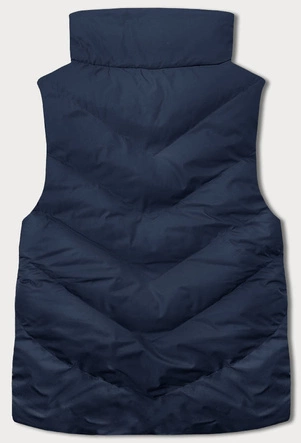 Puchowa dwustronna kamizelka damska granatowa (5M3179-215)