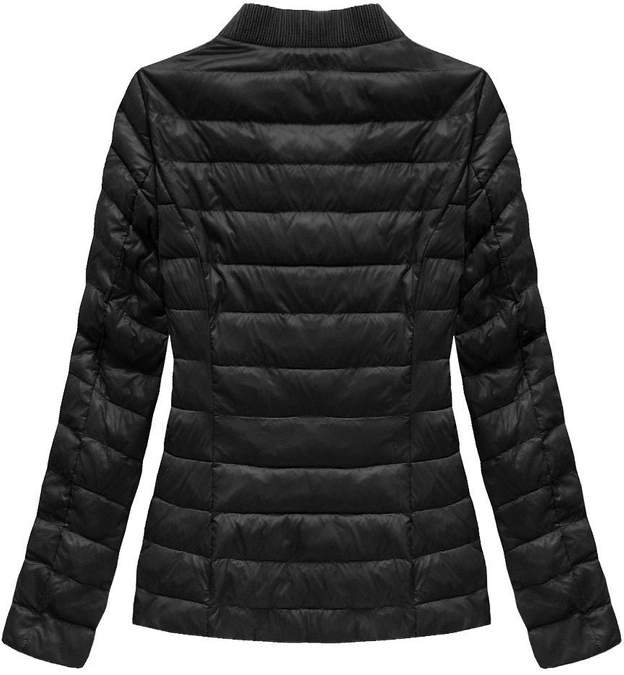 PIKOWANA KURTKA ZE STÓJKĄ CZARNA (R2605)