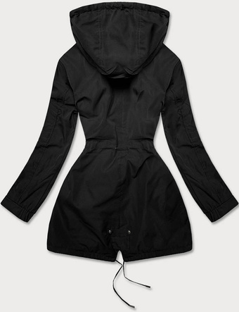 Parka damska 2w1 czarny/biały (w702)
