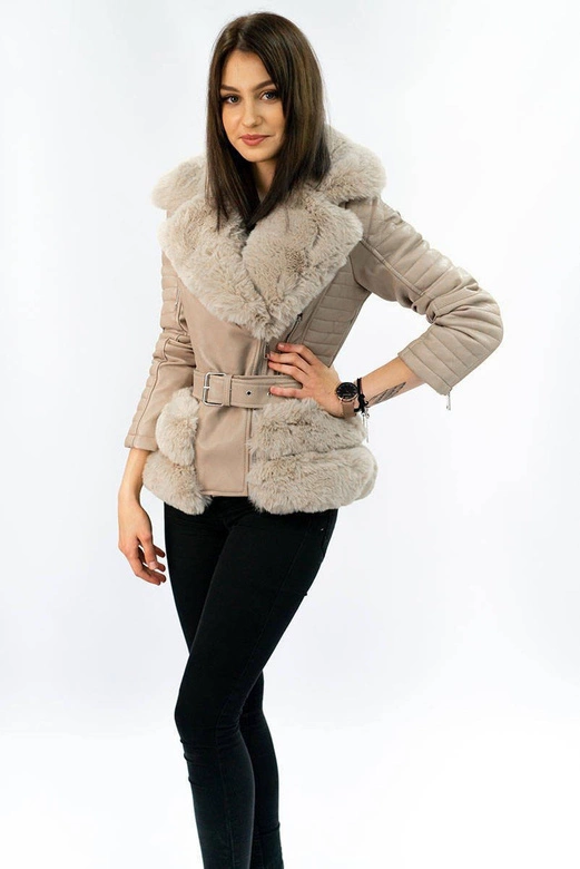 RAMONESKA Z FUTREM BEŻOWA (F832)
