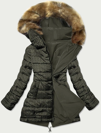 Dwustronna kurtka damska zielona (w555)