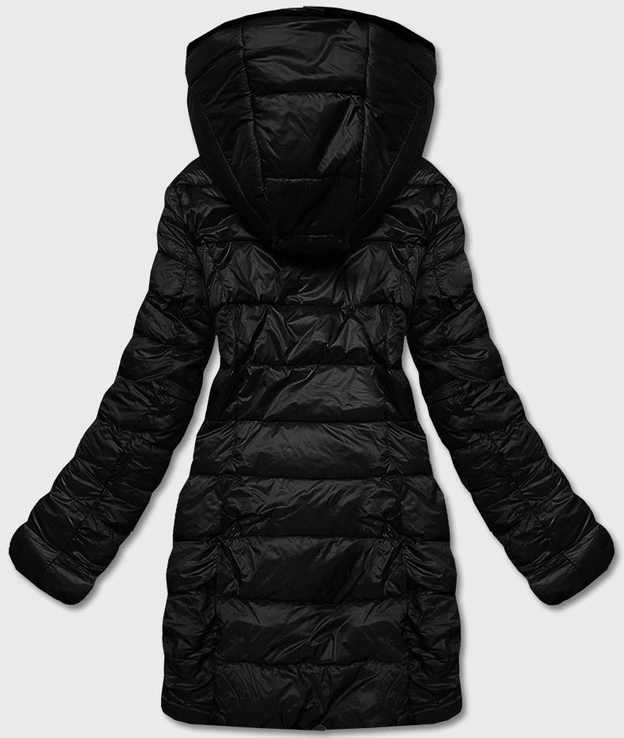 Dwustronna kurtka futro damska czarna (b8053-1)