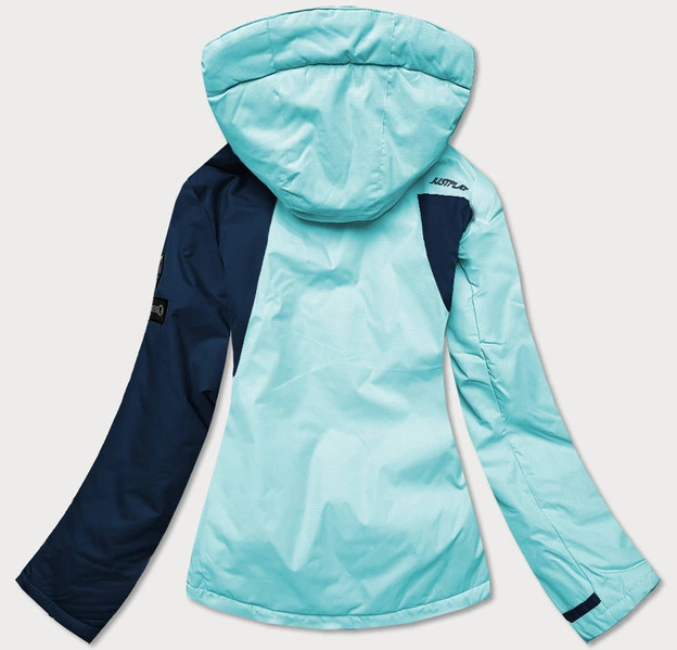 DAMSKA KURTKA ZIMOWA NARCIARSKA MIĘTOWO-GRANATOWA (B2377)