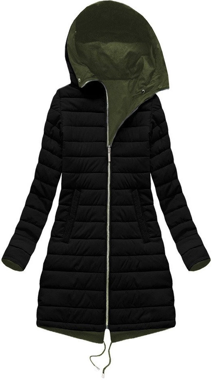 DWUSTRONNA KURTKA Z KAPTUREM KHAKI (W212)