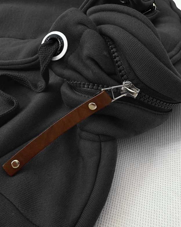 Bluza damska z kapturem i stójką LHD grafitowa (AMG-171)