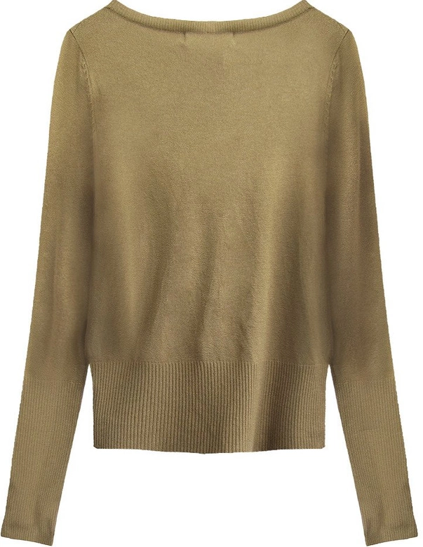 KLASYCZNY SWETEREK Z KORONKĄ KARMELOWY (X1537X)