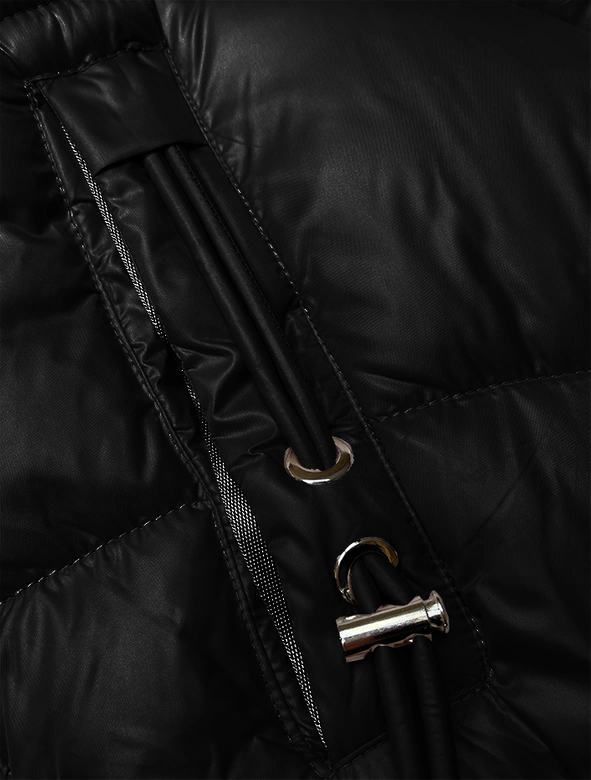 Prosta kurtka zimowa damska z ozdobnymi kieszeniami S'west czarna (B8259-1)