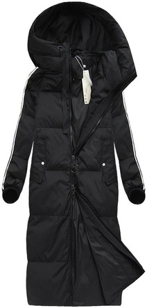 PŁASZCZ DAMSKI ZIMOWY Z PUCHEM NATURALNYM CZARNY (7095)
