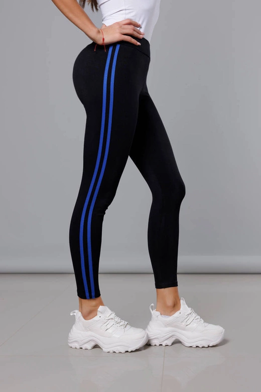 Legginsy sportowe z lampasami czarno-granatowe (YW01052-D1-9)